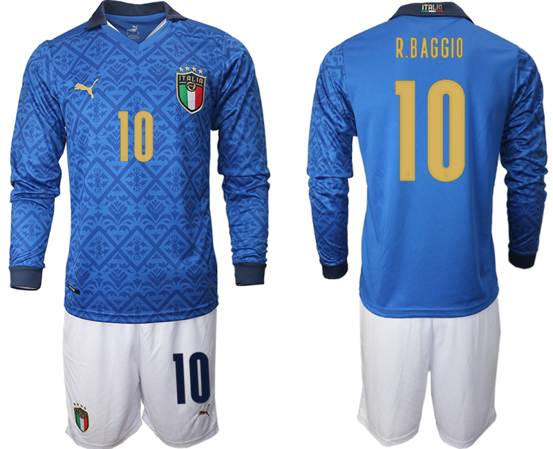 Cheap Men 2021 European Cup Italy home Long sleeve 10 soccer jerseys